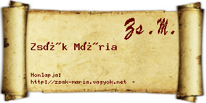 Zsák Mária névjegykártya
