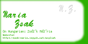 maria zsak business card